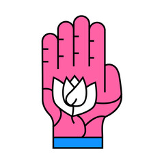 tattoo on hand line icon vector. tattoo on hand sign. isolated symbol illustration