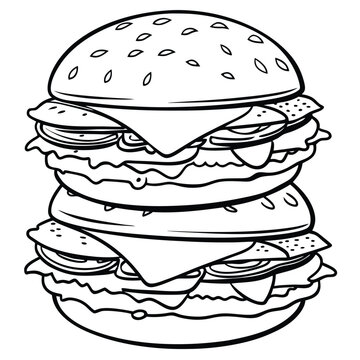 recommend clip art: Hamburger vector line art
