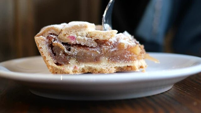 slice of apple pie cake on a plate 