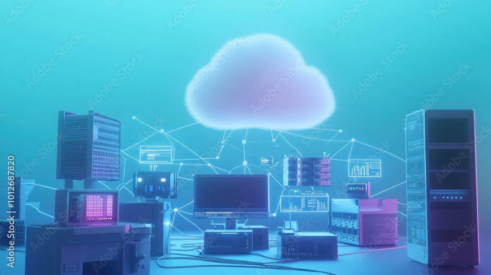 Poster cloud computing concept - data storage