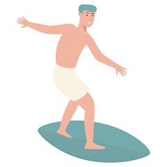 Illustration of People Surfing Activities. Vector Character in Flat Cartoon Style