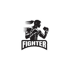 Vector illustration of a strong female martial artist showcasing dynamic pose and energy, perfect for themes of fitness, empowerment, and sports.