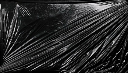 nylon plastic on black background