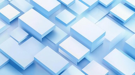 Abstract Blue Geometric Shapes