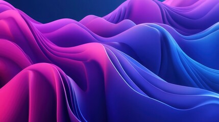 Obraz premium Abstract 3D Waves in Vibrant Hues