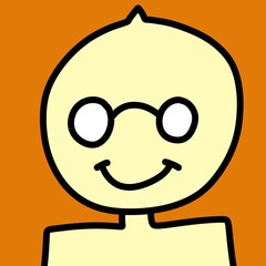 avatar face cartoon on orange background illustration