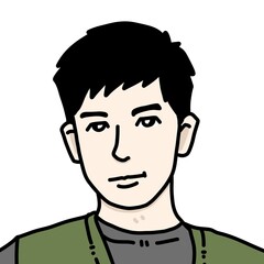 art illustration of man with beard