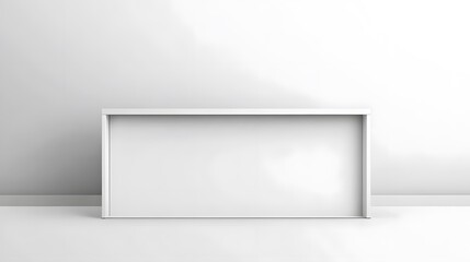 Obraz premium A blank white portable exhibition counter presented as a realistic vector mockup