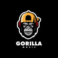 Gorilla Music Mascot Logo