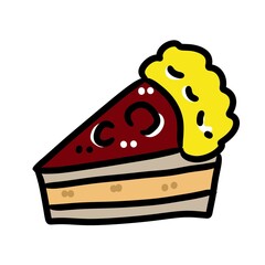 doodle slice of pie dessert sweet food illustration