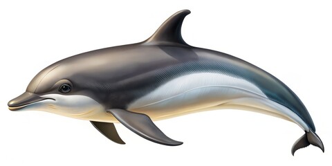 Fototapeta premium Experience the Flat Harbour Porpoise in a vibrant vector illustration, perfect for marine life graphics and educational