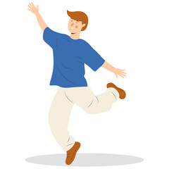 Professional Street Dancer People Character. Flat Vector Illustration.