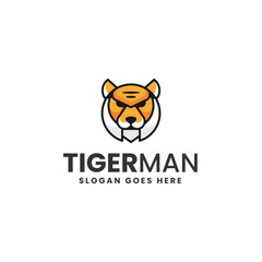 Vector Logo Illustration Tiger Simple Mascot Style