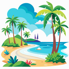Obraz premium tropical island with palm trees