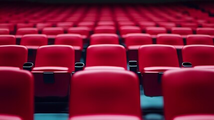 Obraz premium Empty Red Seats in an Auditorium