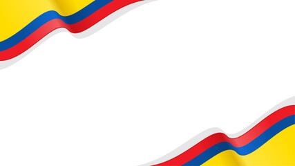 wavy colombia flag vector background with copy space for text. colombia national day
