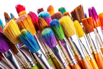 Art Paint Brushes Isolated on White Background for Creative Projects and Artistic Design Needs to Enhance Your Artwork