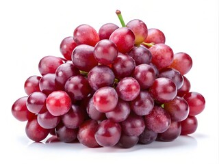 Fototapeta premium Vibrant fresh red grapes against a white backdrop, ideal for promoting healthy living, nutrition, and culinary