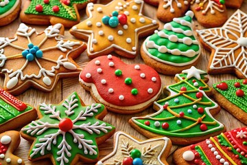 Delight in festive gingerbread cookies, beautifully decorated with glossy glaze, perfect for Christmas celebrations and sweet holiday treats that bring joy to every gathering.