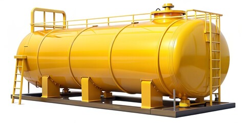 Yellow oil tank PNG with a transparent background, perfect for graphic design and illustration. Ideal for creative