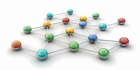 Obraz premium Flat Glossy Network Connections with Copy Space for ESG Growth: Top Down Vector Illustration of Community Ties in Business Negotiations