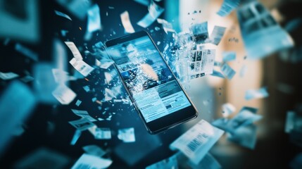 Smartphone screens are filled with digital news