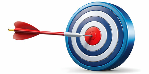 Vector Illustration of a Dart Hitting Bullseye Target - Symbolizing Marketing Success and Business Goals in Clean and Bold Design for Infographics