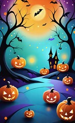 Fototapeta premium halloween background with pumpkin