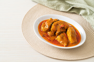 Redtail Catfish Fish in Dried Red Curry Sauce that called Choo Chee