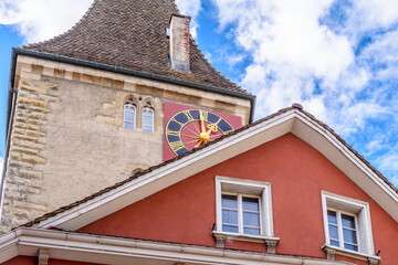 Architectural Elements of Historical buildings in the center of Zurich, Switzerland.