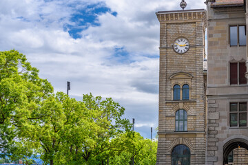Architectural Elements of Historical buildings in the center of Zurich, Switzerland.