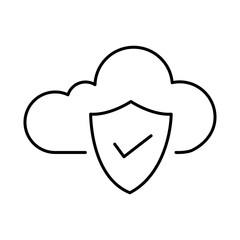 Cloud Security Line Editable Stroke Icons. Cyber Security Technology, Phishing, Hacking, Cyber Crime, Security, Trojan, Device Protection, Privacy Vector Illustration.
