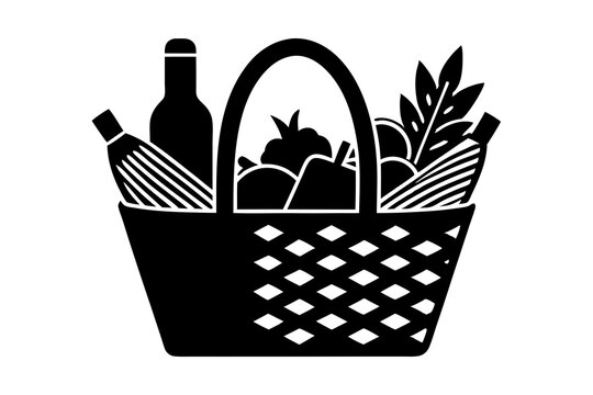 recommend clip art:  Picnic Basket Silhouette - A Classic Basket Filled with Picnic Essentials