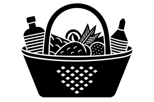 recommend clip art:  Picnic Basket Silhouette - A Classic Basket Filled with Picnic Essentials