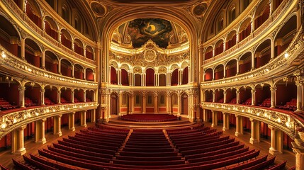 Obraz premium Grandiose Interior of a Historic Theater