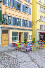 Architectural Elements of Historical buildings in the center of Zurich, Switzerland. © karamysh