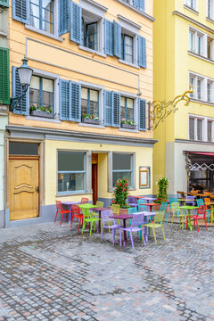 Architectural Elements of Historical buildings in the center of Zurich, Switzerland.