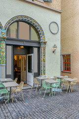 Architectural Elements of Historical buildings in the center of Zurich, Switzerland.