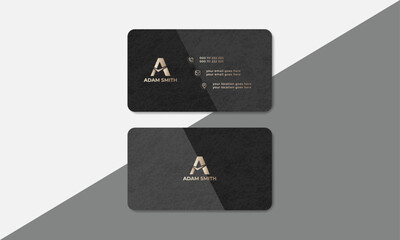 Golden color business card design template