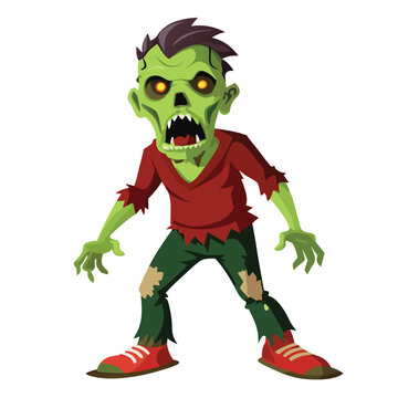 recommend clip art: Cartoon evil Zombies, Isolated on a white background. Vector illustration.