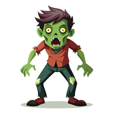 recommend clip art: Cartoon evil Zombies, Isolated on a white background. Vector illustration.