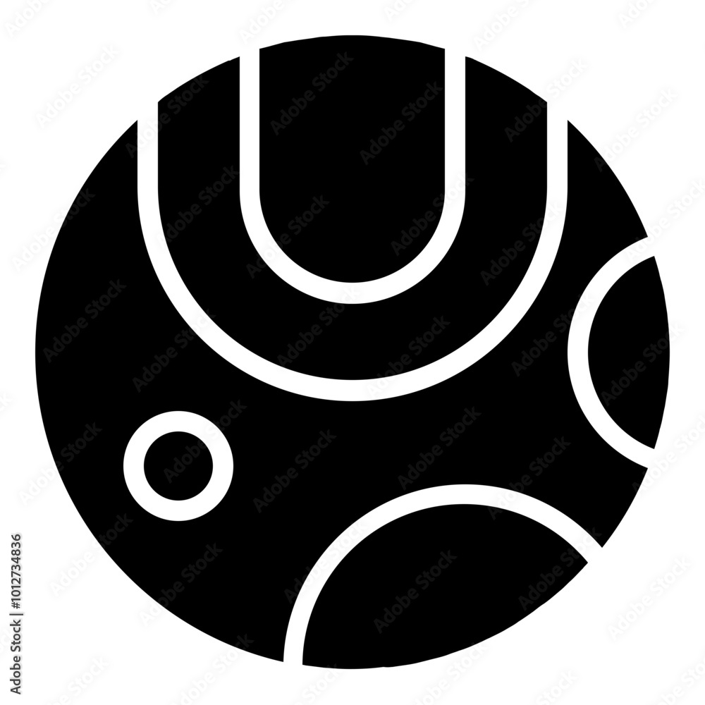 Poster planet space icon in solid style. simple universe symbol vector illustration — pixel-perfect icon.