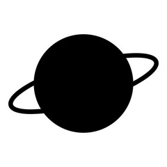 Saturn Icon In Solid Style. Simple Universe Symbol Vector Illustration — Pixel-perfect Icon.