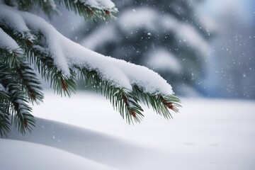 snow covered fir tree in the snow 