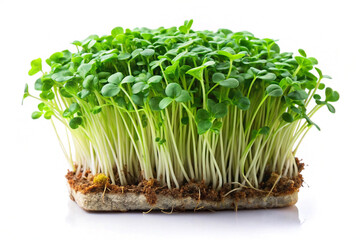 Fresh green microgreens,isolated on white background