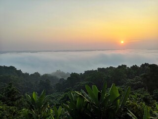 sunset in the mountains