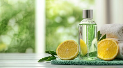 Refreshing lemon-infused water in a serene setting
