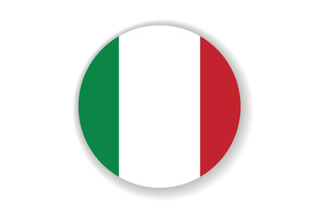 Flag of Italy. Italian national symbol in official colors. Template icon. Abstract vector background. Round glass light ball, 3D big bubble, sphere