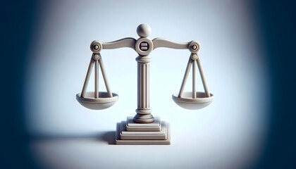 3D Isolated Balance Icon Symbolizing Justice, Fairness, and Equality for Human Rights Day - Minimalist Vector Design for Infographics on a Clean White Background