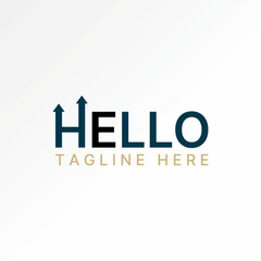 Logo design graphic concept creative abstract premium vector stock word text Hello with graph trend step arrows. Related monogram typography branding